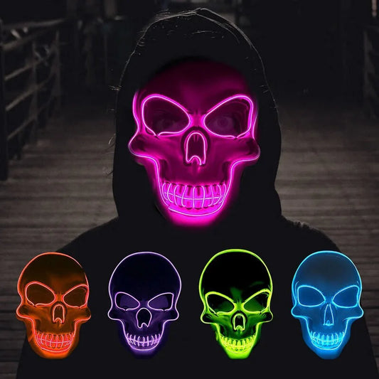 LED Halloween Skull Mask - Illuminated Horror Mask